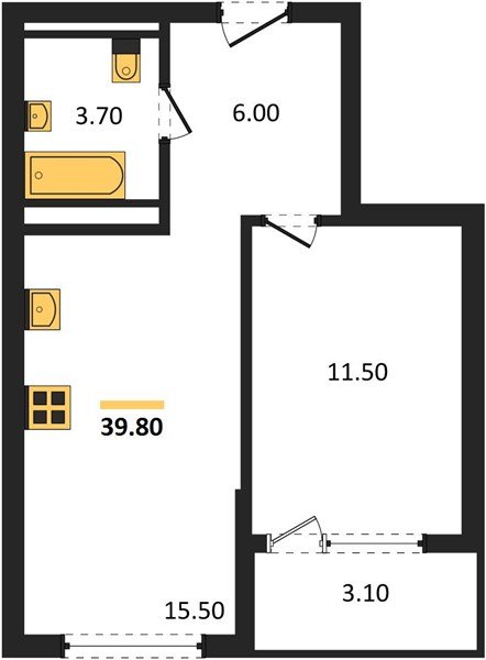 Фото №1: 1-комнатная квартира 39&nbsp;м², 6/18&nbsp;эт. - Краснодар, мкр. Прикубанский внутригородской округ