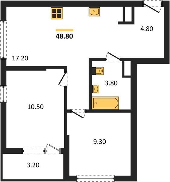 Фото №1: 2-комнатная квартира 48&nbsp;м², 18/18&nbsp;эт. - Краснодар, мкр. Прикубанский внутригородской округ