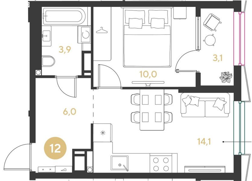 Фото №1: 1-комнатная квартира 37&nbsp;м², 14/18&nbsp;эт. - Краснодар, мкр. Прикубанский внутригородской округ