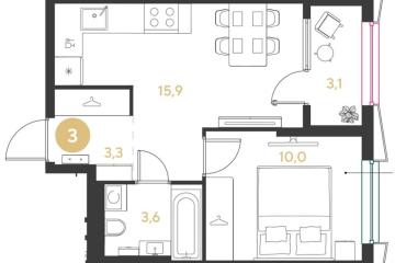 Фото №1: 1-комнатная квартира 35 м², 2/18 эт. - Краснодар, мкр. Прикубанский внутригородской округ,