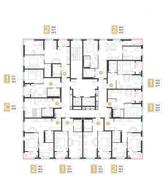 Фото №8: 2-комнатная квартира 49&nbsp;м², 2/18&nbsp;эт. - Краснодар, мкр. Прикубанский внутригородской округ