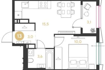 Фото №1: 1-комнатная квартира 35 м², 14/18 эт. - Краснодар, мкр. Прикубанский внутригородской округ,