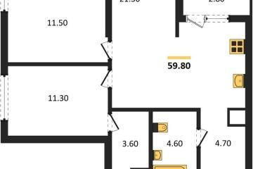 Фото №1: 2-комнатная квартира 59&nbsp;м², 4/18&nbsp;эт. - Краснодар, мкр. Прикубанский внутригородской округ, 