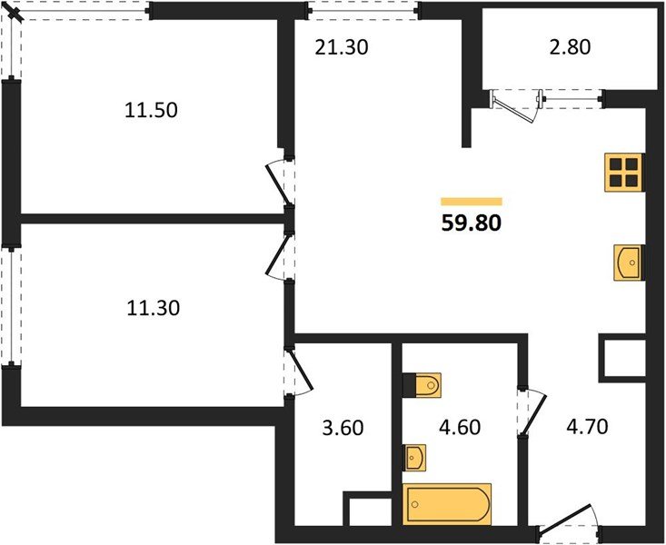 Фото №1: 2-комнатная квартира 59&nbsp;м², 4/18&nbsp;эт. - Краснодар, мкр. Прикубанский внутригородской округ