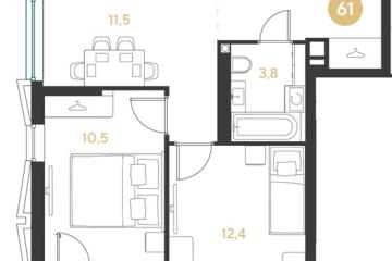 Фото №1: 2-комнатная квартира 48 м², 8/9 эт. - Краснодар, мкр. Прикубанский внутригородской округ,