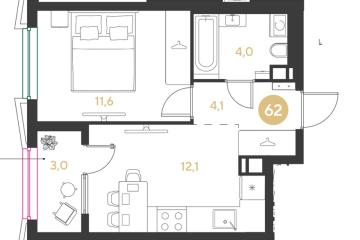 Фото №1: 1-комнатная квартира 34 м², 7/9 эт. - Краснодар, мкр. Прикубанский внутригородской округ,