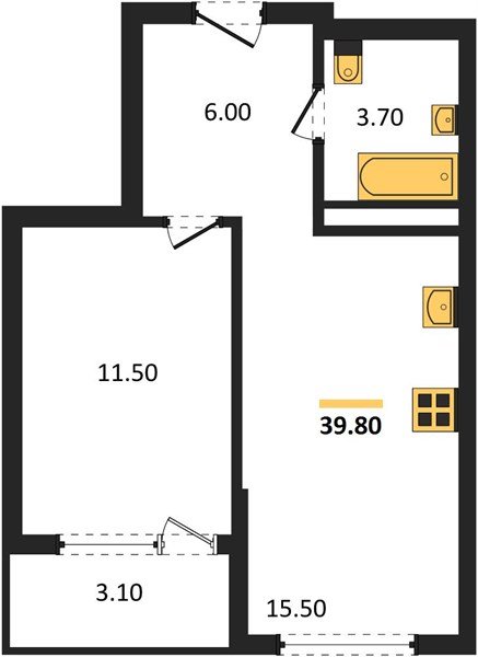 Фото №1: 1-комнатная квартира 39&nbsp;м², 4/18&nbsp;эт. - Краснодар, мкр. Прикубанский внутригородской округ
