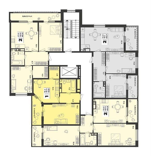Фото №8: 1-комнатная квартира 42&nbsp;м², 6/9&nbsp;эт. - Краснодар, Прикубанский внутригородской округ, мкр. жилой комплекс Зелёная Территория