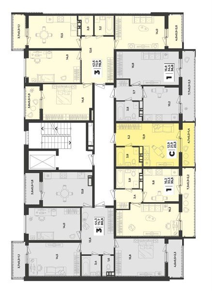 Фото №8: 1-комнатная квартира 35&nbsp;м², 3/9&nbsp;эт. - Краснодар, Прикубанский внутригородской округ, мкр. жилой комплекс Зелёная Территория
