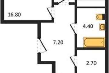 Фото №1: 2-комнатная квартира 64 м², 4/16 эт. - Яблоновский, мкр. ЖК Мегасити,