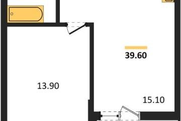 Фото №1: 1-комнатная квартира 39 м², 2/16 эт. - Яблоновский, мкр. ЖК Мегасити,