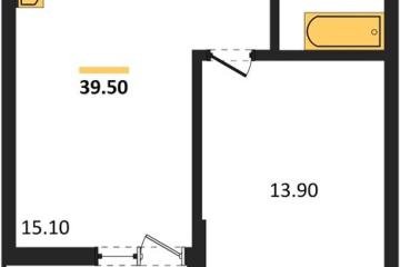 Фото №1: 1-комнатная квартира 39 м², 15/16 эт. - Яблоновский, мкр. ЖК Мегасити,
