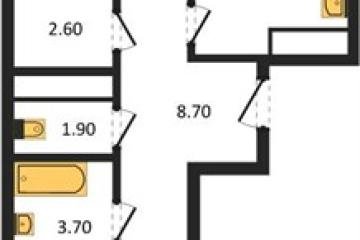 Фото №1: 2-комнатная квартира 65 м², 15/16 эт. - Яблоновский, мкр. ЖК Мегасити,