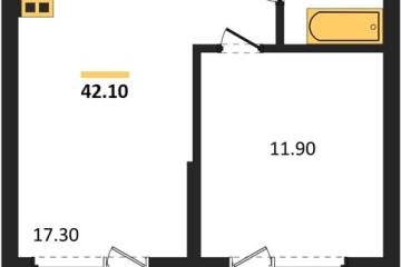 Фото №1: 1-комнатная квартира 42 м², 4/16 эт. - Яблоновский, мкр. ЖК Мегасити,