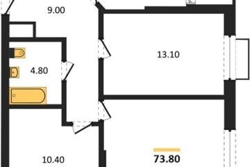 Фото №1: 3-комнатная квартира 73 м², 14/16 эт. - Яблоновский, мкр. ЖК Мегасити,