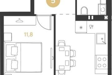 Фото №1: 1-комнатная квартира 40 м², 2/9 эт. - Краснодар, мкр. Прикубанский внутригородской округ,