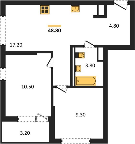 Фото №1: 2-комнатная квартира 48&nbsp;м², 6/18&nbsp;эт. - Краснодар, мкр. Прикубанский внутригородской округ