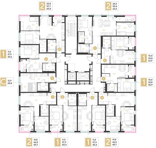 Фото №8: 2-комнатная квартира 49&nbsp;м², 2/18&nbsp;эт. - Краснодар, мкр. Прикубанский внутригородской округ