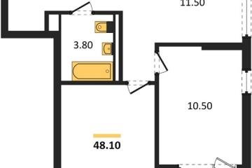 Фото №1: 2-комнатная квартира 48 м², 4/9 эт. - Краснодар, мкр. Прикубанский внутригородской округ,