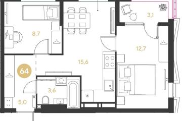 Фото №1: 2-комнатная квартира 48 м², 5/9 эт. - Краснодар, мкр. Прикубанский внутригородской округ,