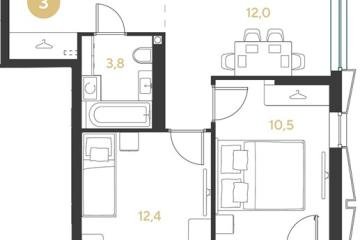 Фото №1: 2-комнатная квартира 48 м², 2/9 эт. - Краснодар, мкр. Прикубанский внутригородской округ,