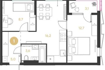 Фото №1: 2-комнатная квартира 49 м², 2/9 эт. - Краснодар, мкр. Прикубанский внутригородской округ,