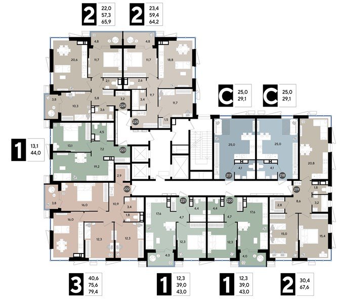 Фото №9: 3-комнатная квартира 79&nbsp;м², 18/18&nbsp;эт. - Краснодар, Прикубанский внутригородской округ, мкр. Парк Победы