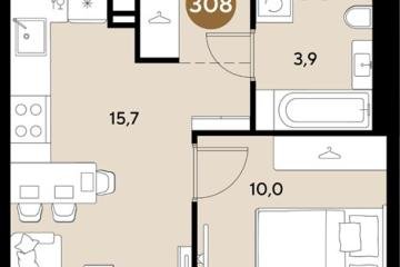 Фото №1: 1-комнатная квартира 32 м², 7/18 эт. - Краснодар, мкр. ЖК Грейд,