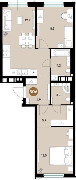 Фото №1: 2-комнатная квартира 61&nbsp;м², 3/18&nbsp;эт. - Краснодар, Прикубанский внутригородской округ, ЖК Грейд, мкр. ЖК Грейд