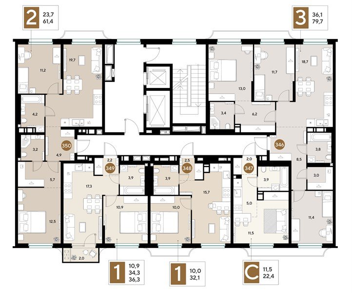 Фото №8: 3-комнатная квартира 79&nbsp;м², 3/18&nbsp;эт. - Краснодар, Прикубанский внутригородской округ, ЖК Грейд, мкр. ЖК Грейд