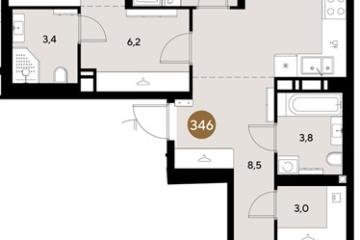 Фото №1: 3-комнатная квартира 79 м², 3/18 эт. - Краснодар, мкр. ЖК Грейд,