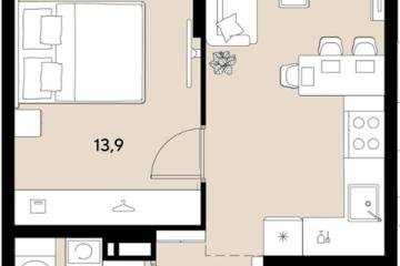 Фото №1: 1-комнатная квартира 35 м², 5/18 эт. - Краснодар, мкр. ЖК Грейд,