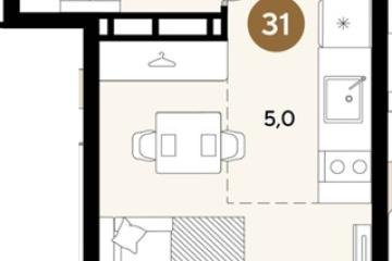 Фото №1: Студия 23 м², 8/18 эт. - Краснодар, мкр. ЖК Грейд,