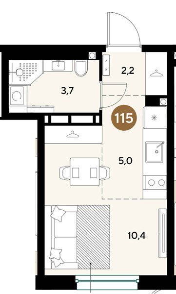 Фото №1: Студия 21&nbsp;м², 12/18&nbsp;эт. - Краснодар, Прикубанский внутригородской округ, ЖК Грейд, мкр. ЖК Грейд