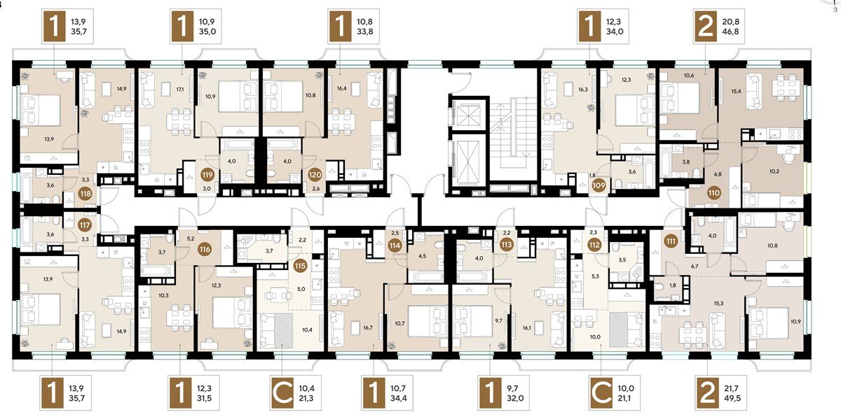 Фото №8: 1-комнатная квартира 34&nbsp;м², 15/18&nbsp;эт. - Краснодар, Прикубанский внутригородской округ, ЖК Грейд, мкр. ЖК Грейд