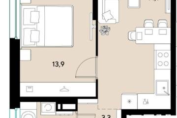 Фото №1: 1-комнатная квартира 35 м², 13/18 эт. - Краснодар, мкр. ЖК Грейд,