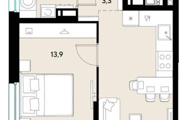 Фото №1: 1-комнатная квартира 35 м², 14/18 эт. - Краснодар, мкр. ЖК Грейд,