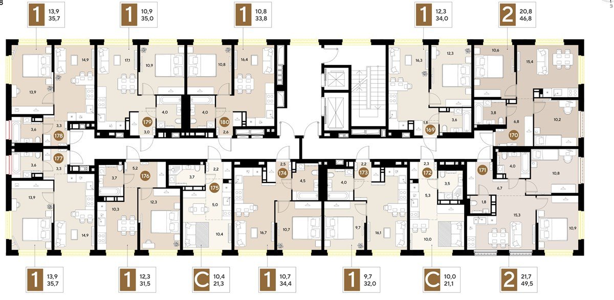 Фото №8: 1-комнатная квартира 34&nbsp;м², 18/18&nbsp;эт. - Краснодар, Прикубанский внутригородской округ, ЖК Грейд, мкр. ЖК Грейд