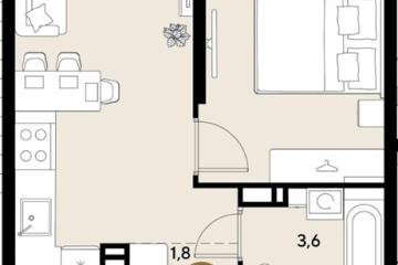 Фото №1: 1-комнатная квартира 34 м², 18/18 эт. - Краснодар, мкр. ЖК Грейд,