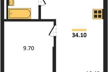 Фото №1: 1-комнатная квартира 34 м², 2/18 эт. - Краснодар, мкр. ЖК Грейд,