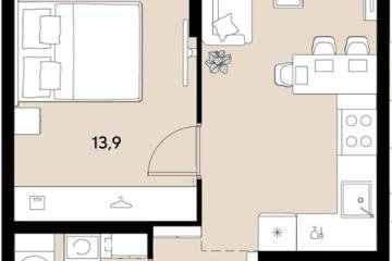 Фото №1: 1-комнатная квартира 36 м², 2/18 эт. - Краснодар, мкр. ЖК Грейд,