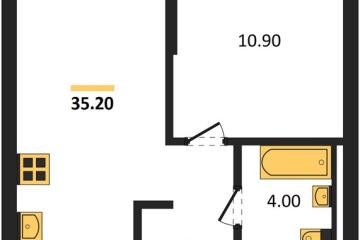 Фото №1: 1-комнатная квартира 35 м², 2/18 эт. - Краснодар, мкр. ЖК Грейд,