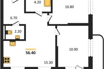 Фото №1: 2-комнатная квартира 56 м², 2/18 эт. - Краснодар, мкр. ЖК Грейд,