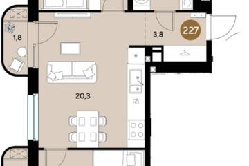 Фото №1: 2-комнатная квартира 64 м², 3/18 эт. - Краснодар, мкр. ЖК Грейд,