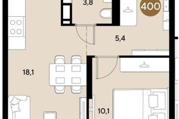 Фото №1: 1-комнатная квартира 37 м², 7/18 эт. - Краснодар, мкр. ЖК Грейд,
