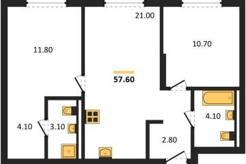 Фото №1: 2-комнатная квартира 57 м², 2/18 эт. - Краснодар, мкр. ЖК Грейд,