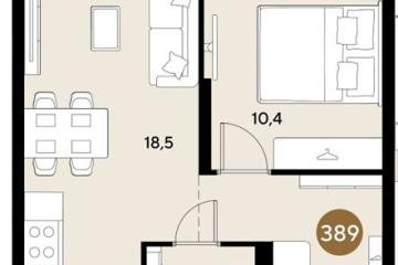 Фото №1: 1-комнатная квартира 40 м², 2/18 эт. - Краснодар, мкр. ЖК Грейд,