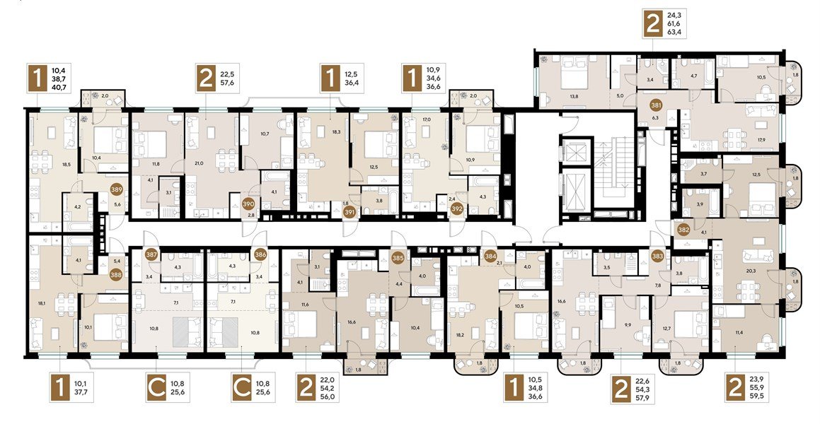 Фото №8: 1-комнатная квартира 40&nbsp;м², 2/18&nbsp;эт. - Краснодар, Прикубанский внутригородской округ, ЖК Грейд, мкр. ЖК Грейд