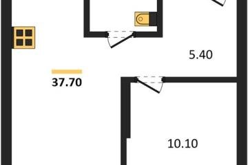 Фото №1: 1-комнатная квартира 37 м², 2/18 эт. - Краснодар, мкр. ЖК Грейд,