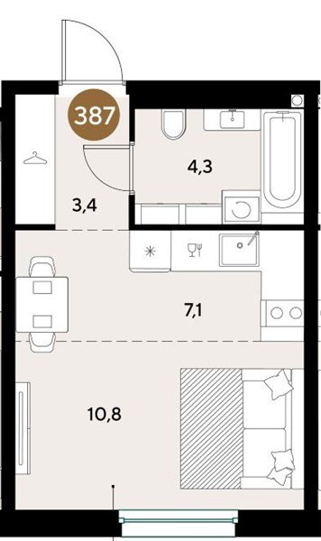 Фото №1: Студия 25&nbsp;м², 2/18&nbsp;эт. - Краснодар, Прикубанский внутригородской округ, ЖК Грейд, мкр. ЖК Грейд